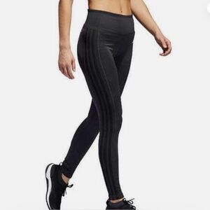 Adidas ClimaLite 3 Stripes Black Gray Leggings